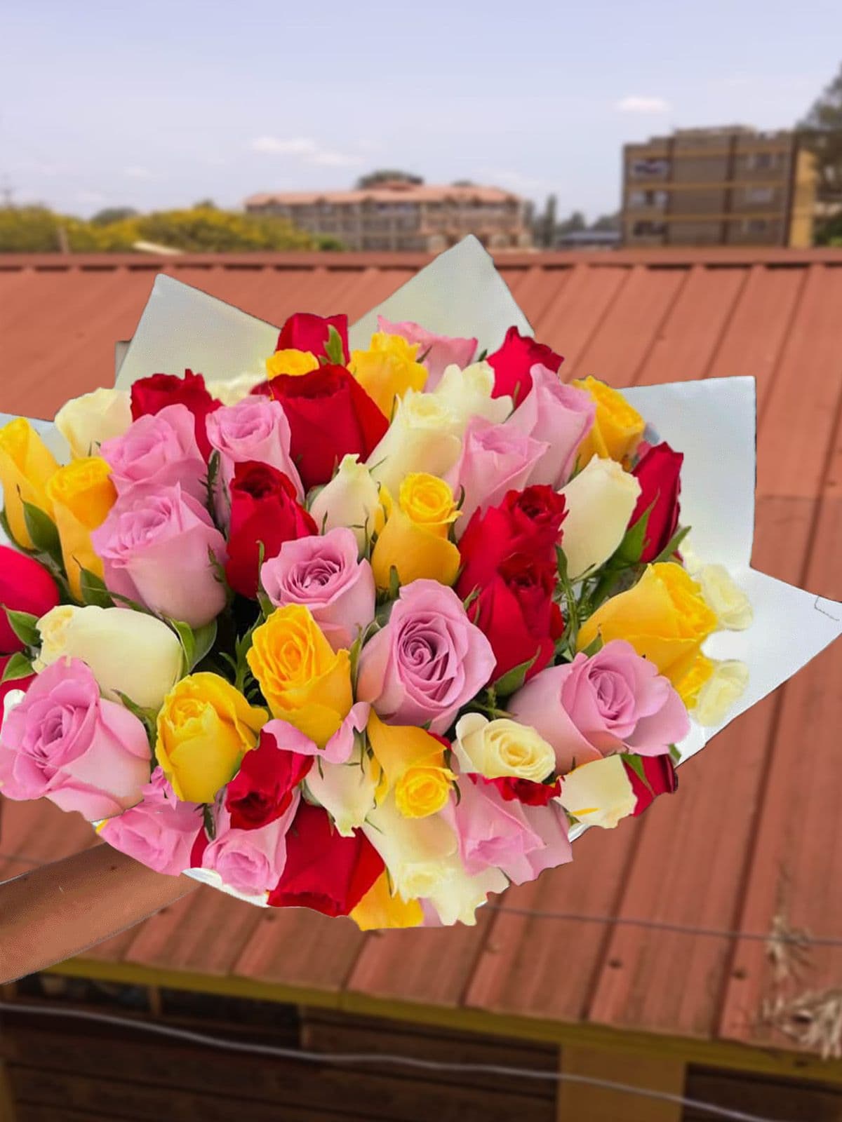 multi coloured bouquet