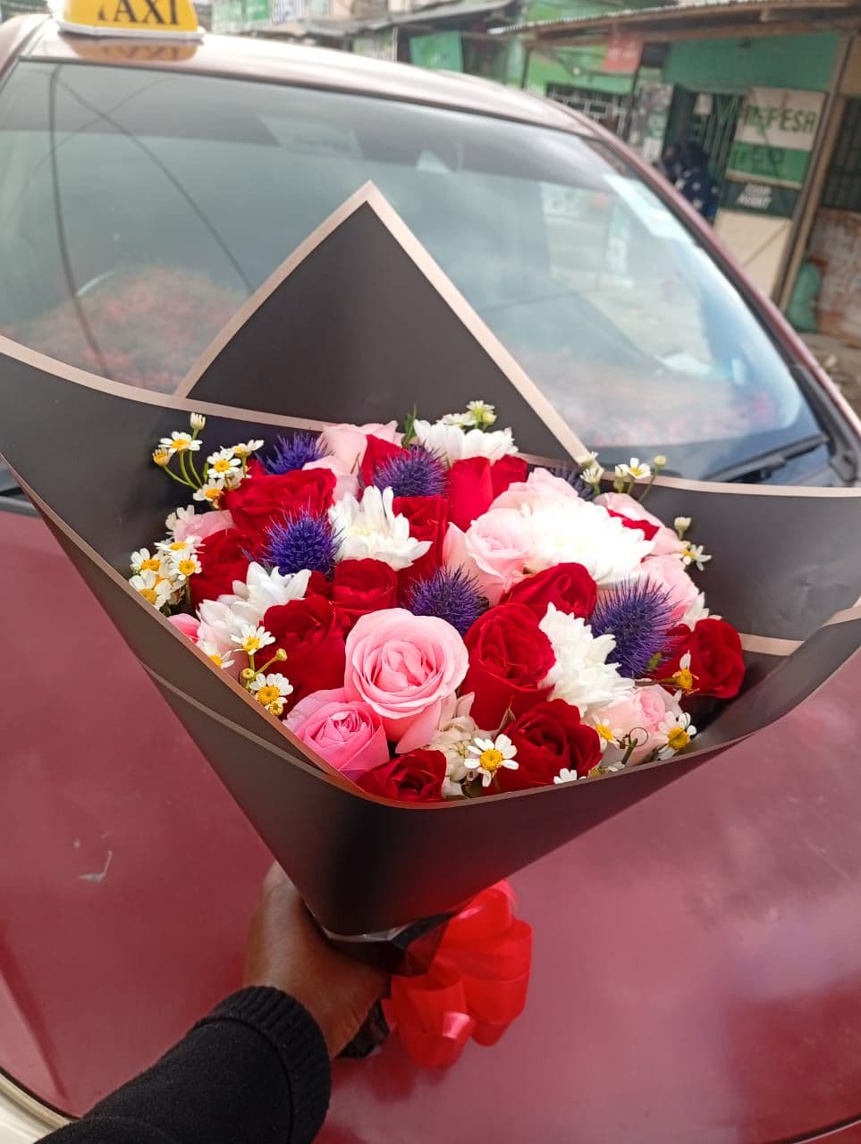 Stunning Pink Red Purple Birthday Bouquet in  Kitengela β Romantic Mixed Flowers