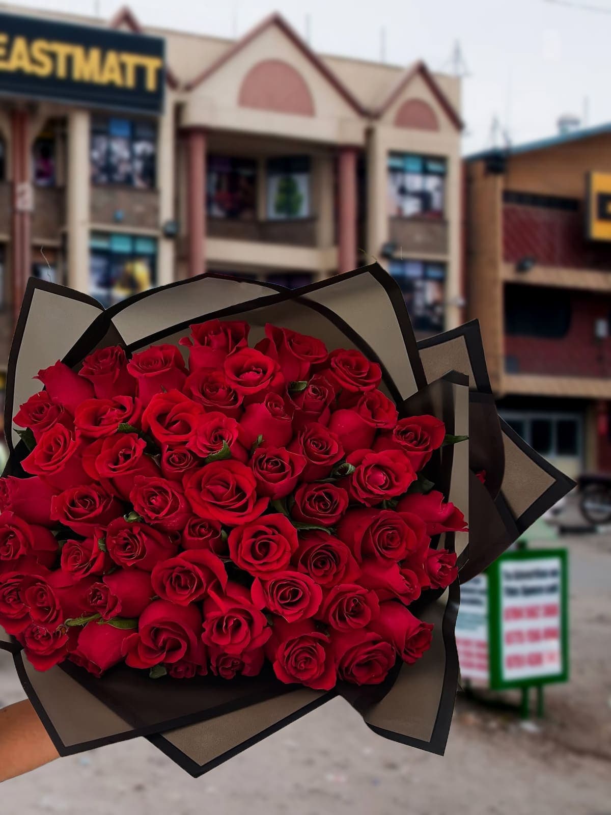 red black flower bouquet